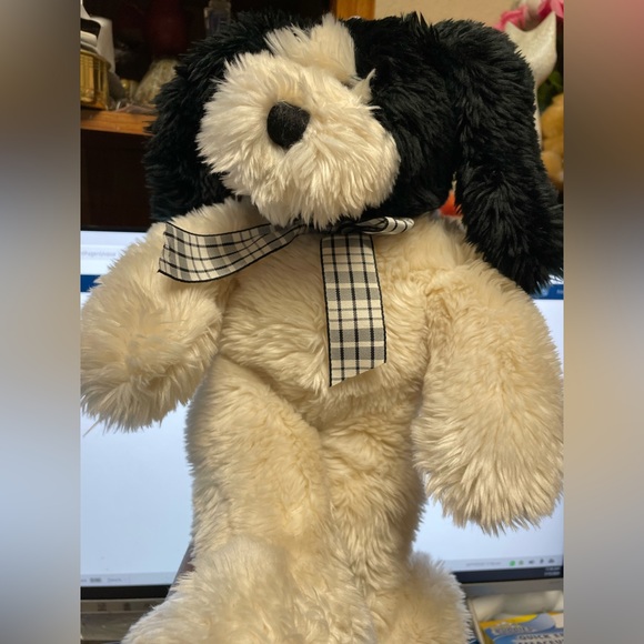 Animal Adventure Fluffy Soft Fur Puppy Dog Plush CreamBlack Long Ears & Legs 14” - Picture 6 of 6